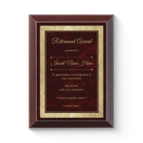 Retirement Award Plaque Retirement Award Plaque