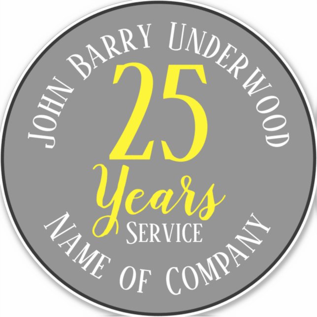 Retirement Award with Name & Company Sticker (Front)