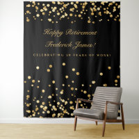 Retirement Backdrop, Photobooth Backdrop, Gold