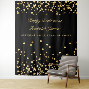 Retirement Backdrop, Photobooth Backdrop, Gold