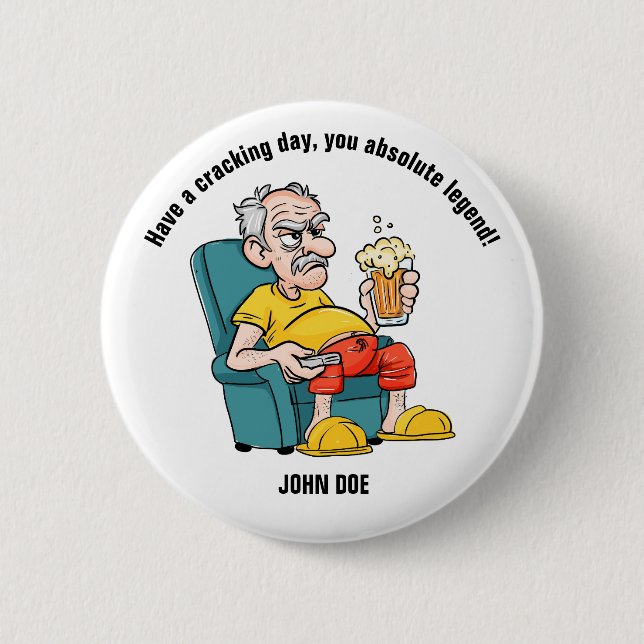 Retirement badge funny, cheeky, slightly rude button (Front)