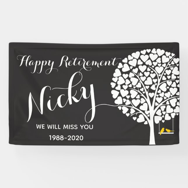 retirement banner personalised (Horizontal)