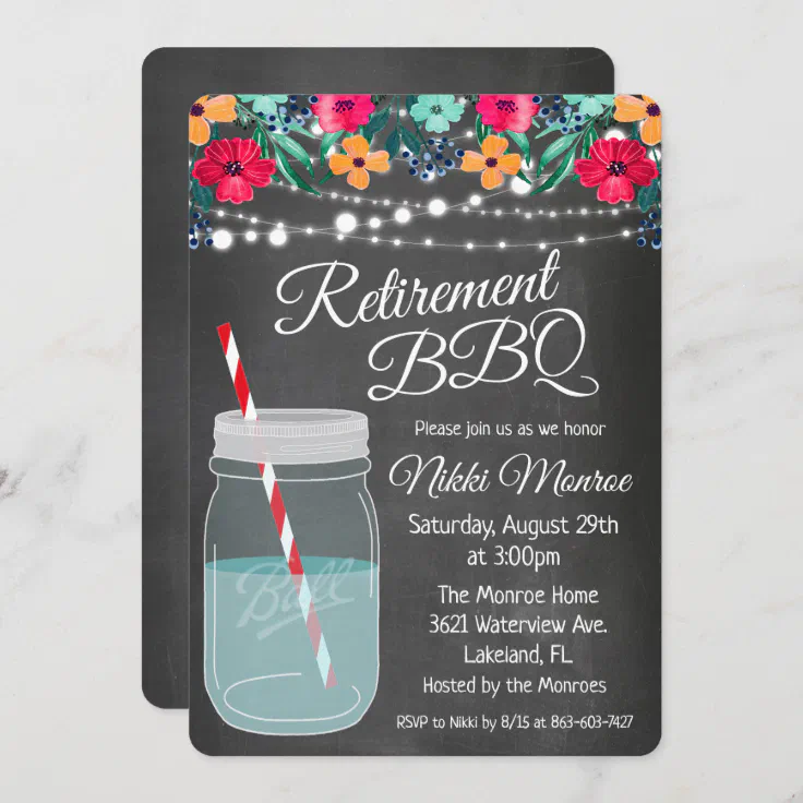 mason jar bbq invitations