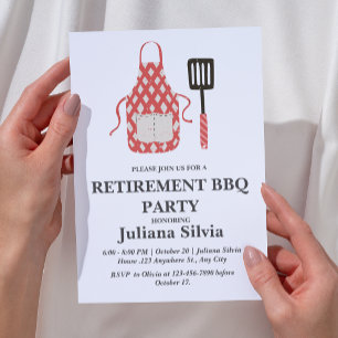 Retirement BBQ Party Invitation