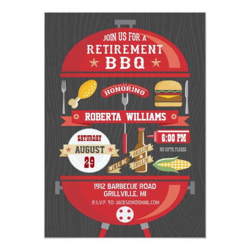 Bbq Retirement Invitations 4