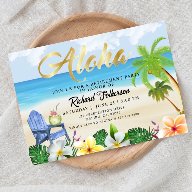 Retirement, Beach , Aloha, Out of Office Invitation (Creator Uploaded)