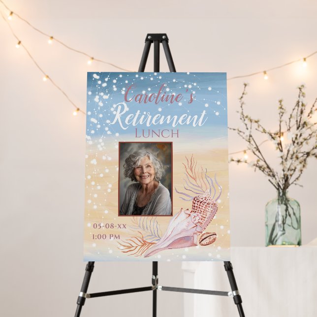 Retirement Beach Coastal Party  Foam Board (In Situ (Stand))