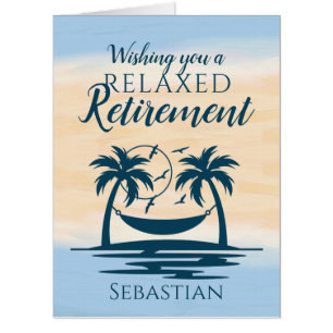 Retirement Beach Hammock Big Card