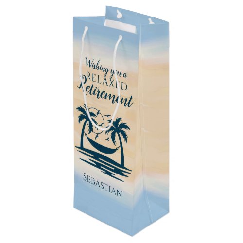 Retirement Beach Hammock Relaxed  Wine Gift Bag