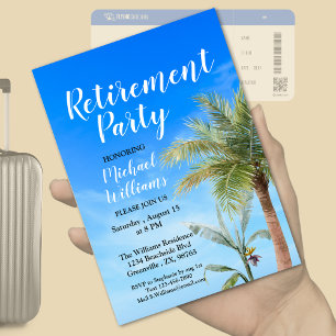 Retirement Beach Theme Party Friends Food Fun Invitation