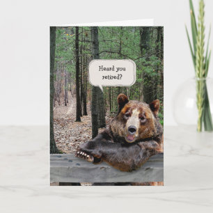 Retirement Bear In a Forest Card