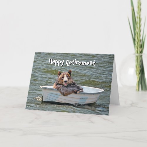 Retirement Bear In Dinghy Card