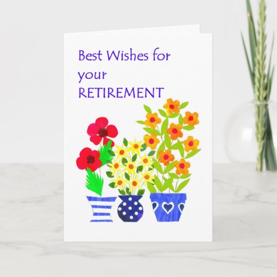 Retirement Best Wishes Card - Flower Power | Zazzle.com