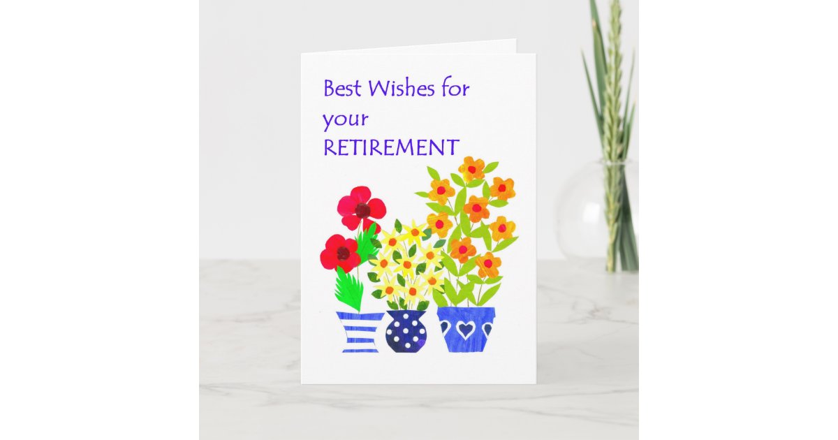 Retirement Best Wishes Card - Flower Power | Zazzle