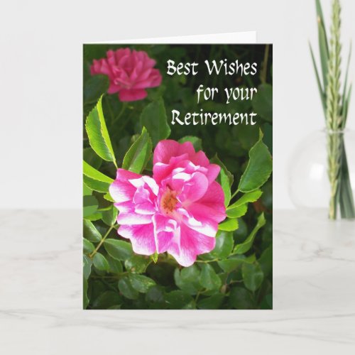Retirement Best Wishes Card _ Pink Roses