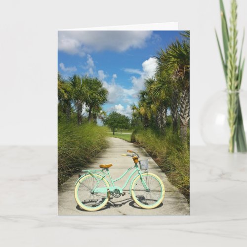 Retirement _ Bicycle  Palm Trees Solivita Florida Card