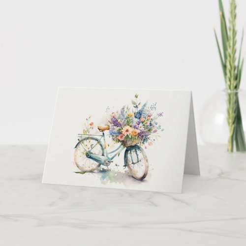 Retirement Bicycle with Flowers Card