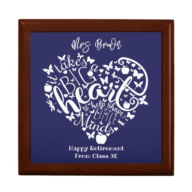 Retirement big heart Thank you Teacher Gift trinke Gift Box (Front)