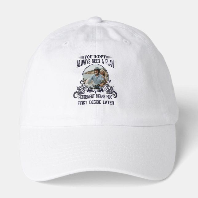 Retirement Biker Dad Custom Picture Hat (Front)