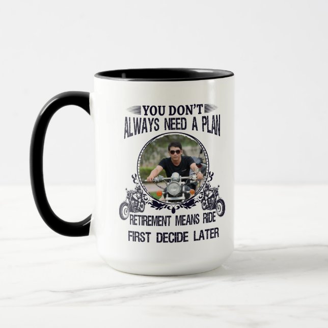 Retirement Biker Dad Custom Picture Mug (Left)