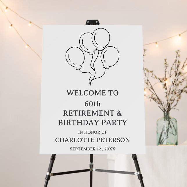 Retirement & Birthday Party Welcome Sign (In Situ (Stand))