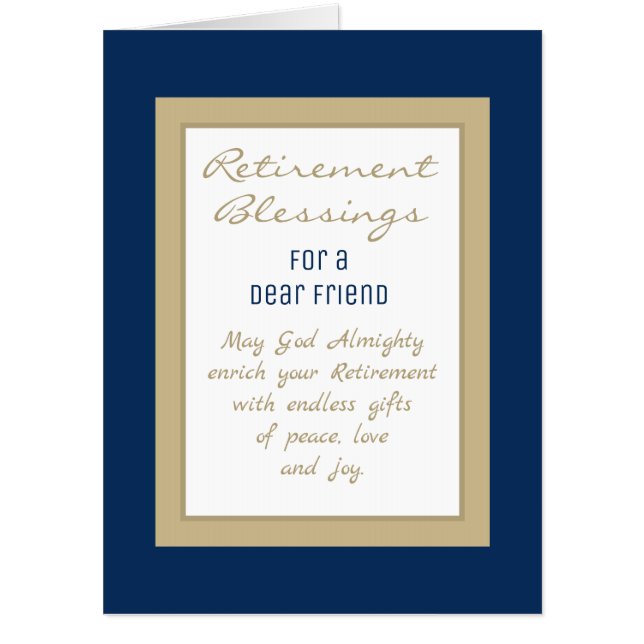  Retirement blessings for Friend  Big card (Front)