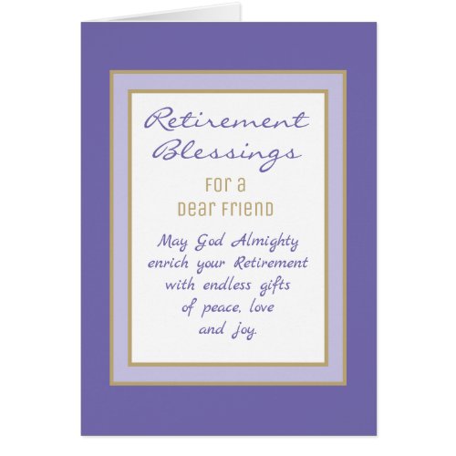  Retirement blessings for Friend card