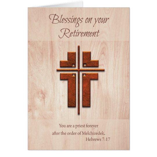 retirement-blessings-priest-cross-on-wood-card-zazzle