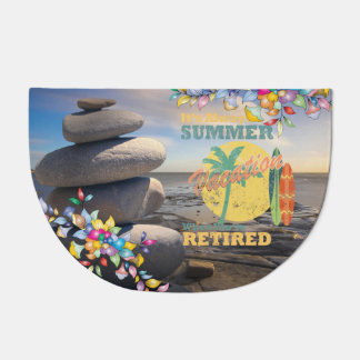 Retirement Bliss Pebbles and Flowers Door Mat