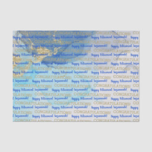 Retirement Blue Gold Geode Watercolor Custom Tissue Paper
