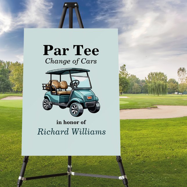 Retirement Blue Golf Cart Par Tee Themed  Foam Board (Creator Uploaded)