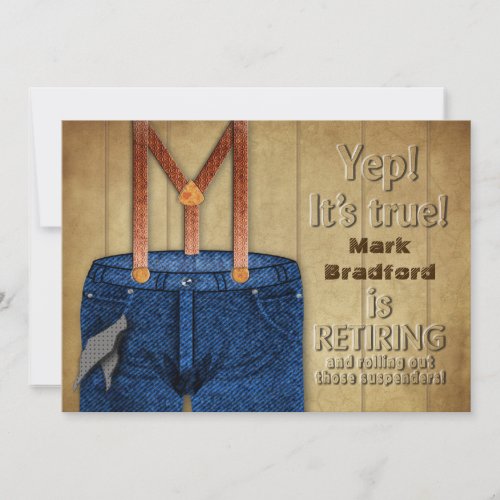 RETIREMENT _ Blue Jeans and suspenders _ Name