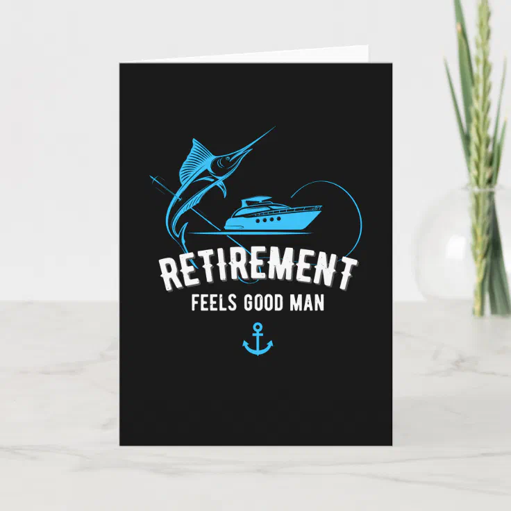 Retirement Boat Fishing Funny Fisherman Design Card | Zazzle