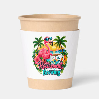 Retirement Brewing Funny Tropical Retirement Party Coffee Cup Sleeve
