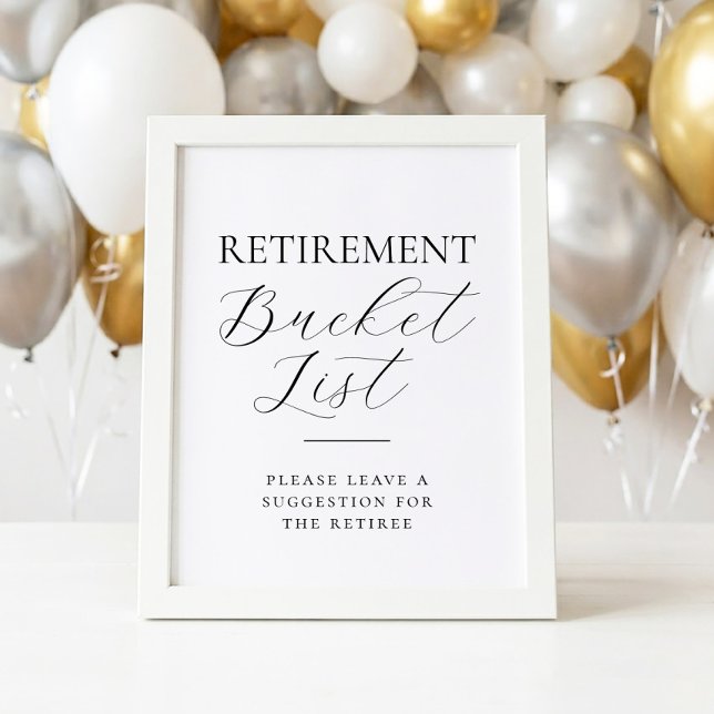 Retirement Bucket List Party Activity Sign (Creator Uploaded)