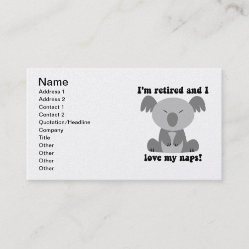 retirement business card