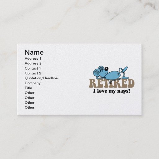 Customizable retirement business cards