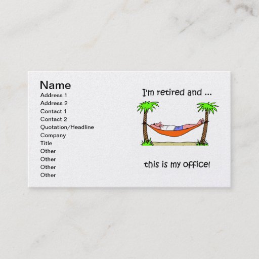 Customizable retirement business card template