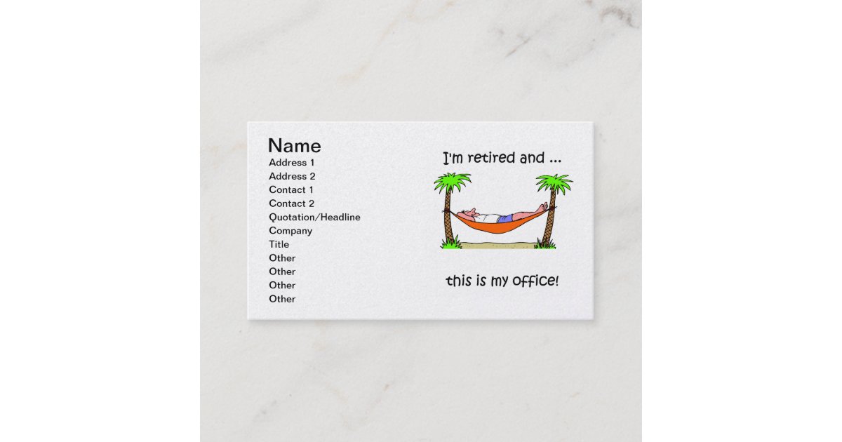retirement business card Zazzle