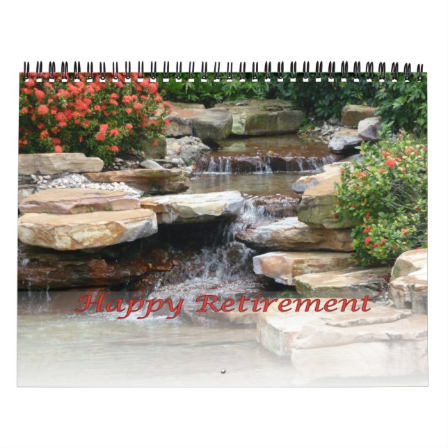 Retirement Calendar 2016 Garden Waterfall Cascade (Cover)