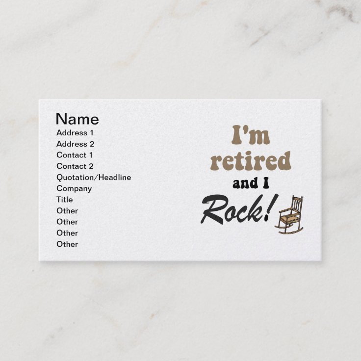 Retirement Calling Card 