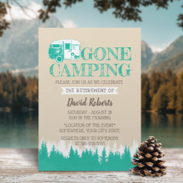 Retirement Camping Trailer Happy Camper Invitation