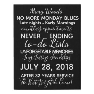 Retirement canvas add your own wording