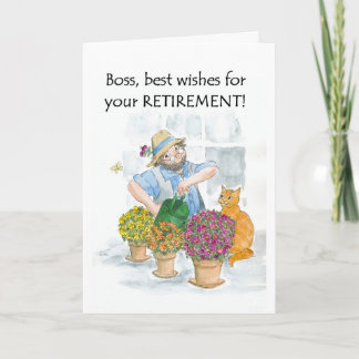 Retirement Card for a Boss - Gardener