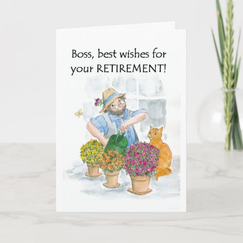 Retirement Card for a Boss _ Gardener