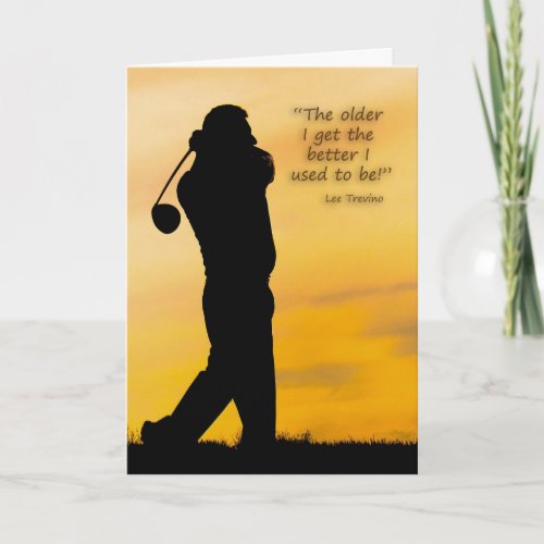 Retirement card for a golfer