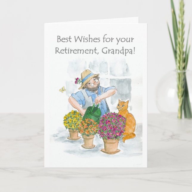 Retirement Card for a Grandfather - Gardener (Front)
