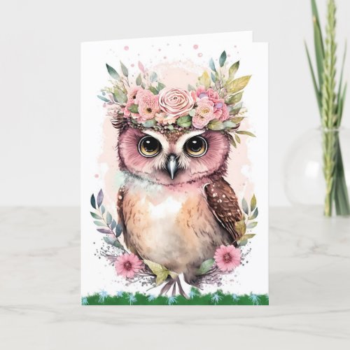 Retirement Card for Female with Owl