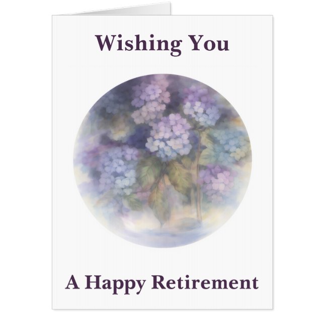 Retirement Card for Her | Hydrangea Floral (Front)