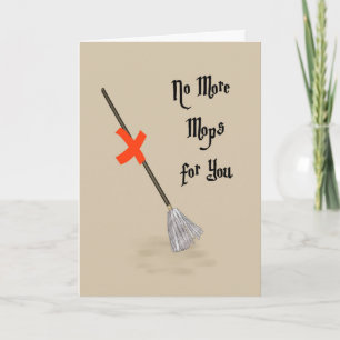 Retirement Card for Janitor with Mop